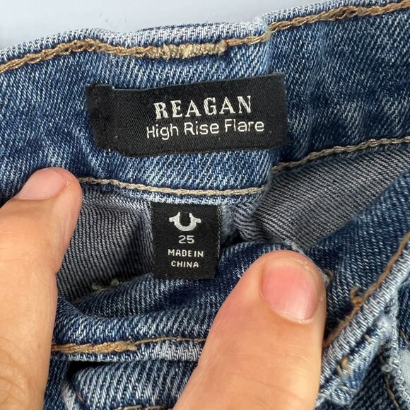True Religion Reagan High Rise Flare Jeans Size 25 - Picture 6 of 11